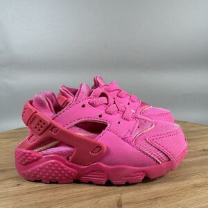 Nike Huarache Pink Run TD Toddler Size 5C Baby Shoes 704950-607